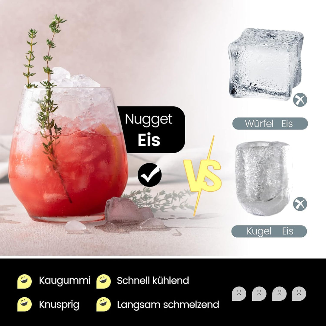 COSTWAY Eiswürfelmaschine 27 kg/24H, Crushed Ice Eiswürfelbereiter Edelstahl, 1,5 kg Eis in 5 Min je