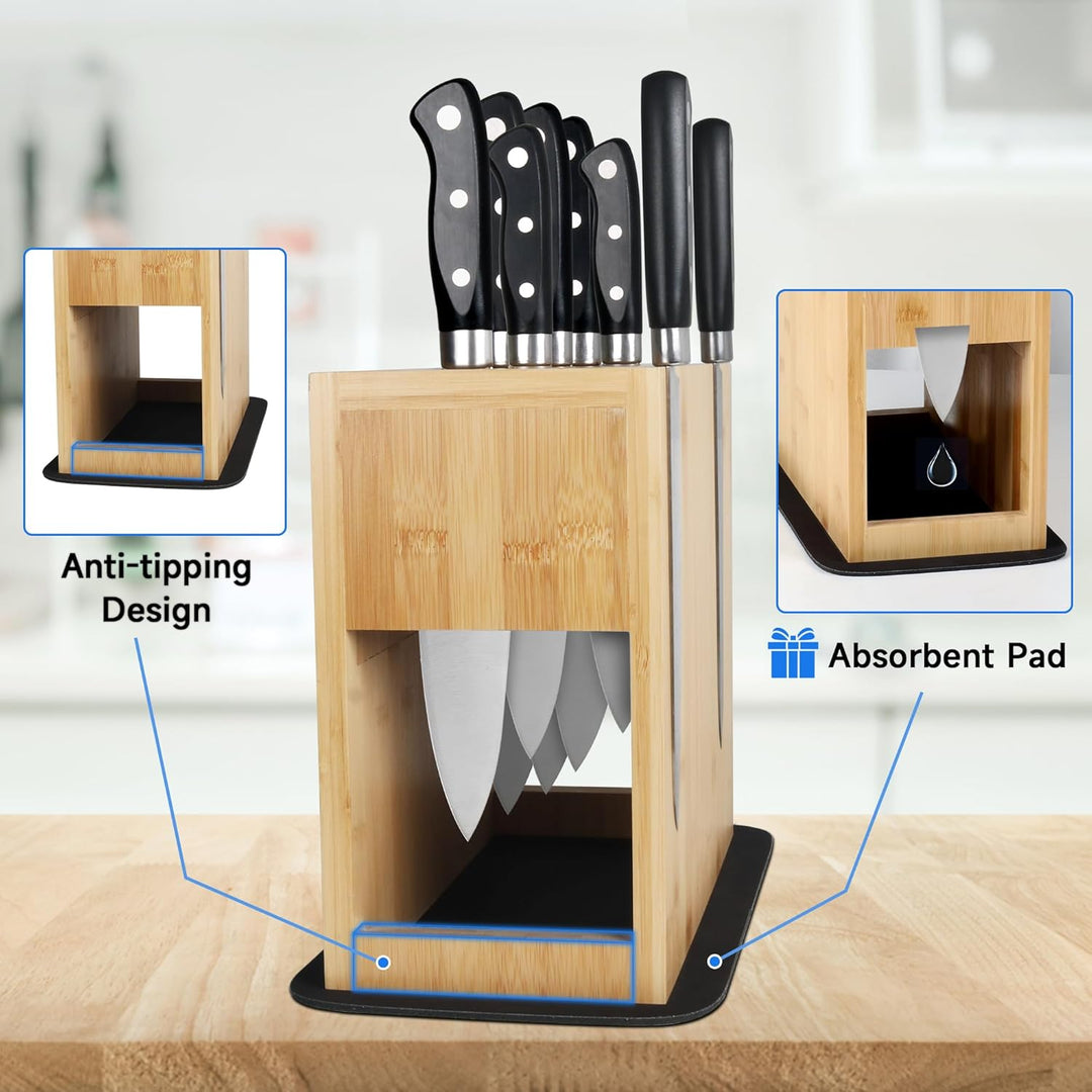 Magnetischer Messerblock aus Holz, doppelseitiger magnetischer Messerhalter, Küchenmesserblock mit r