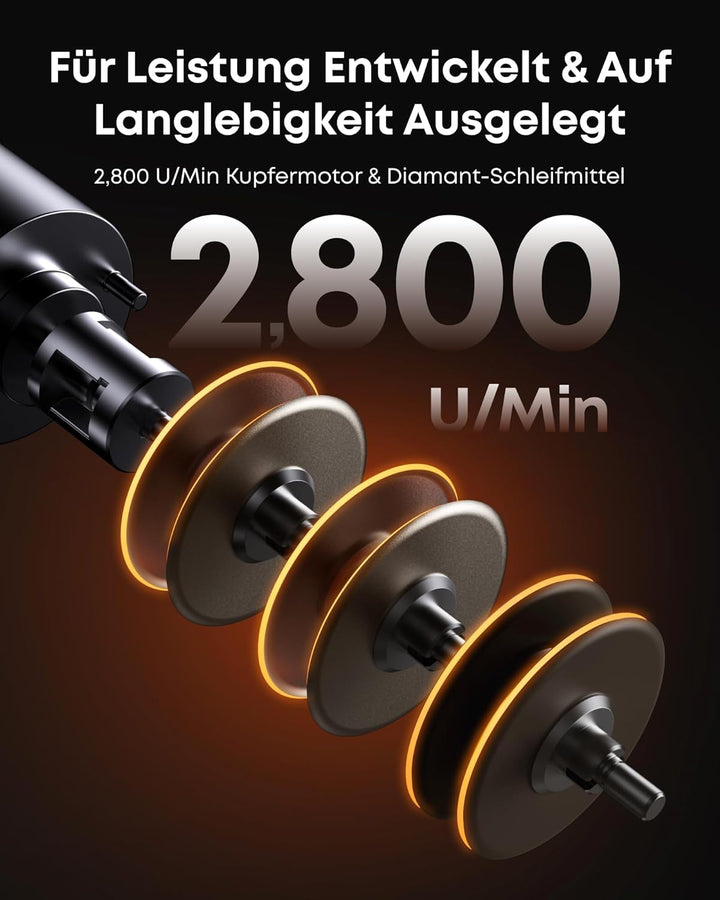Messerschärfer Elektrisch, 3‑stufiger Messerschleifer mit Diamant-Schleifscheiben, 20° Präzisions-Wi