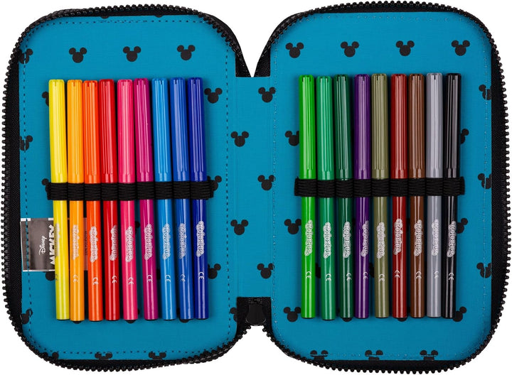 Goldkids - Federmäppchen 3 Fächer - Mäppchen für Mädchen und Jungen - Federmappe 3-Fach Federtasche