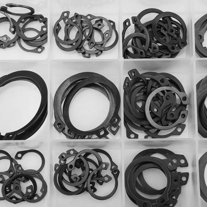 150 Stück Sicherungsring für C-Clip,Sprengring Set Seegering Sortiment, 3mm-32mm 18 Grössen mit Box,
