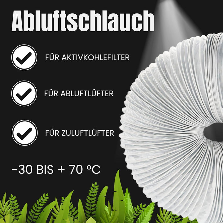 TronicXL Grow Abluft Set Schlauch + Schellen 100mm 6m für Grower Growbox Growzelt Box Zelt Grower Zu