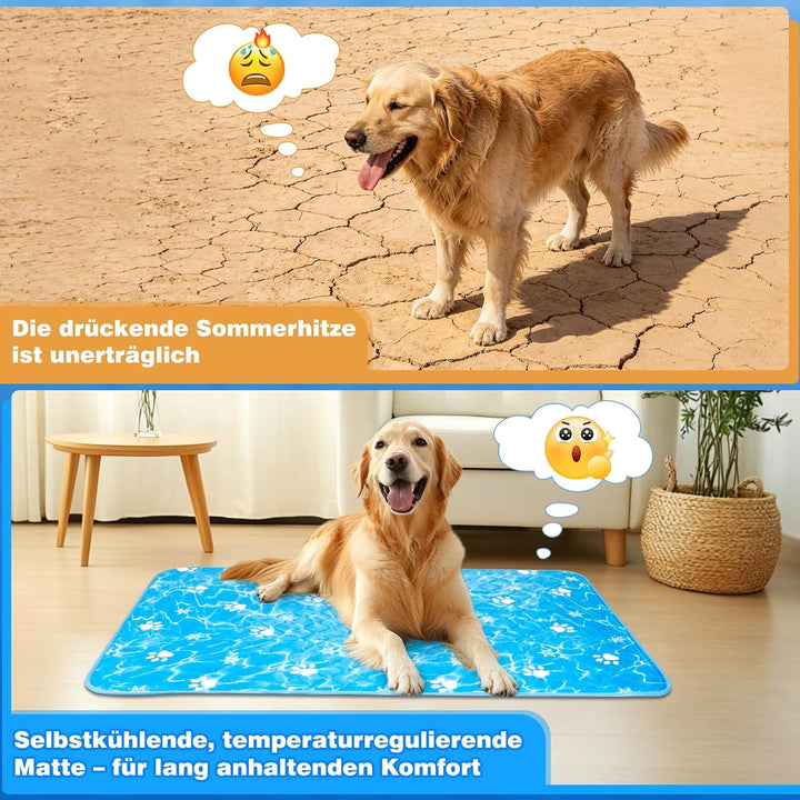Kühlmatte Hund (90x60cm) Kühlmatte für Hunde 2026 Selbstkühlende Hundematte für Mittelgrosse &amp; Gross