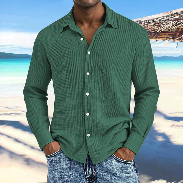 Generisch Leinenhemd Herren,Hemd Herren Langarm mit Knopfleiste,Tops für Männer,Hawaii Männer,Arbeit