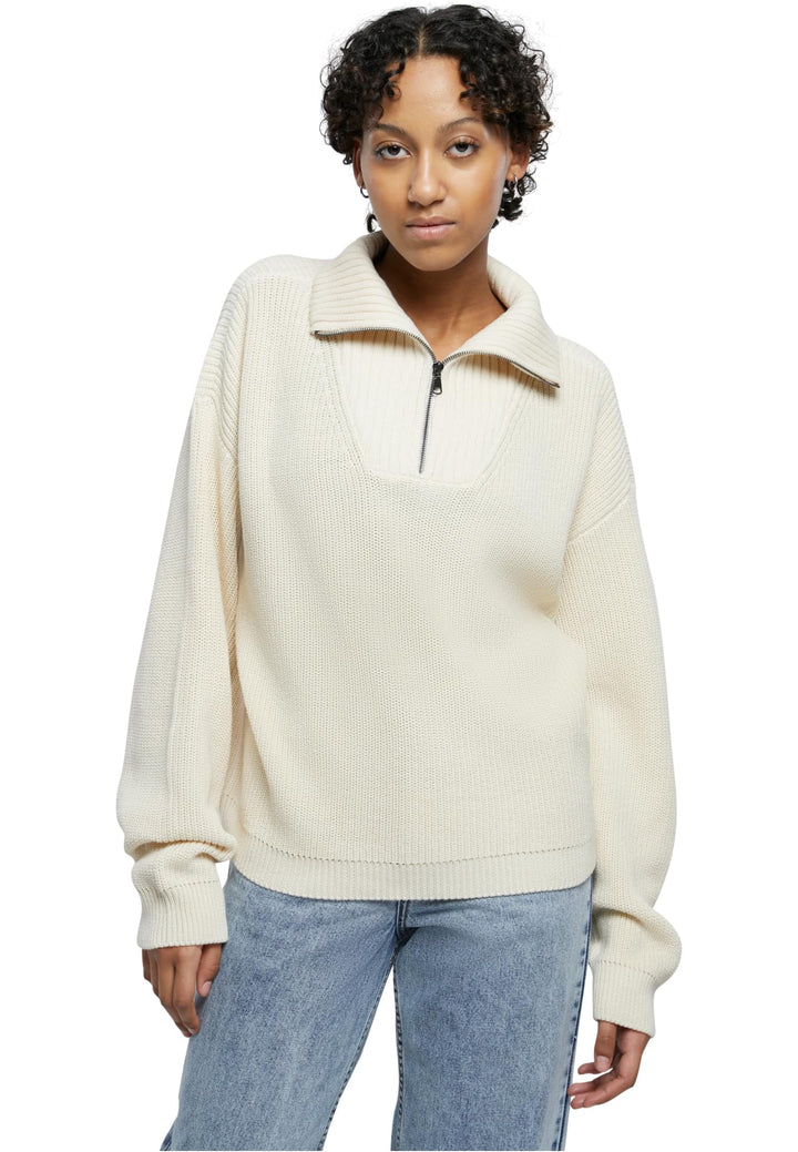 Urban Classics Damen Ladies Oversized Knit Troyer XL Sand, XL Sand