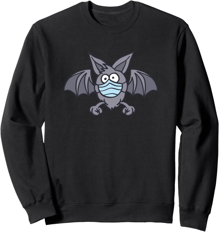 Fledermaus mit Atemschutz Maske Vampir Halloween Kostüm Sweatshirt