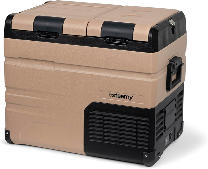 Steamy-E Dual Zone 45, Elektrische Kompressor Kühlbox, 45 Liter, 12V/ 230V, zum Kühlen und Gefrieren