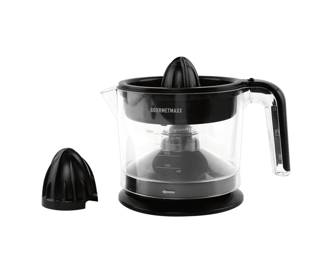 GOURMETmaxx Elektrische Zitruspresse 25 W – Frischer Saft auf Knopfdruck | 700 ml Saftbehälter | Gro
