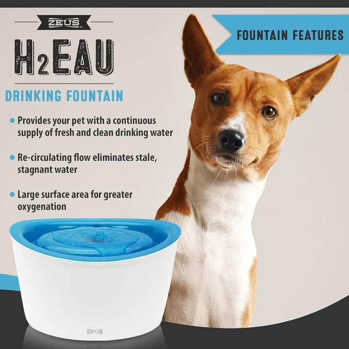Zeus Trinkbrunnen für Hunde, weiss/blau, 6L