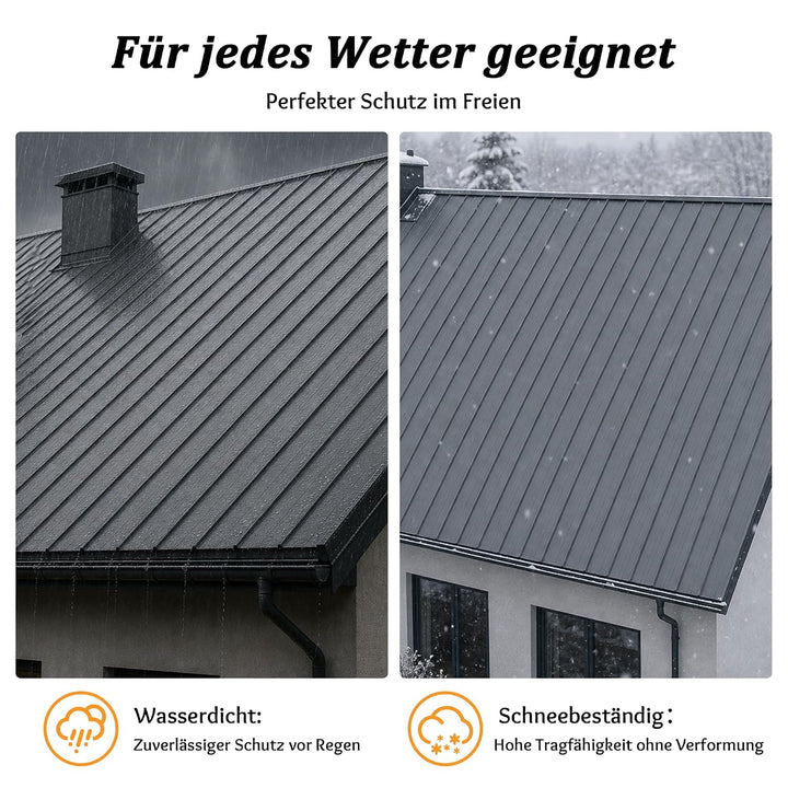 Thanaddo 15er Set Trapezblech Profilblech Dachblech, 0,25mm Verzinkter Stahl mit vorgebohrten Löcher