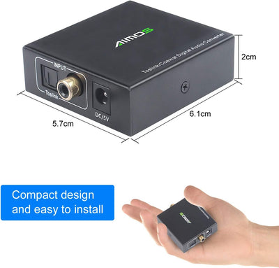 Optical zu Coaxial OR Coax auf Toslink Converter, Audio Bidirektional Adapter für PS3, HD DVD, PS4,