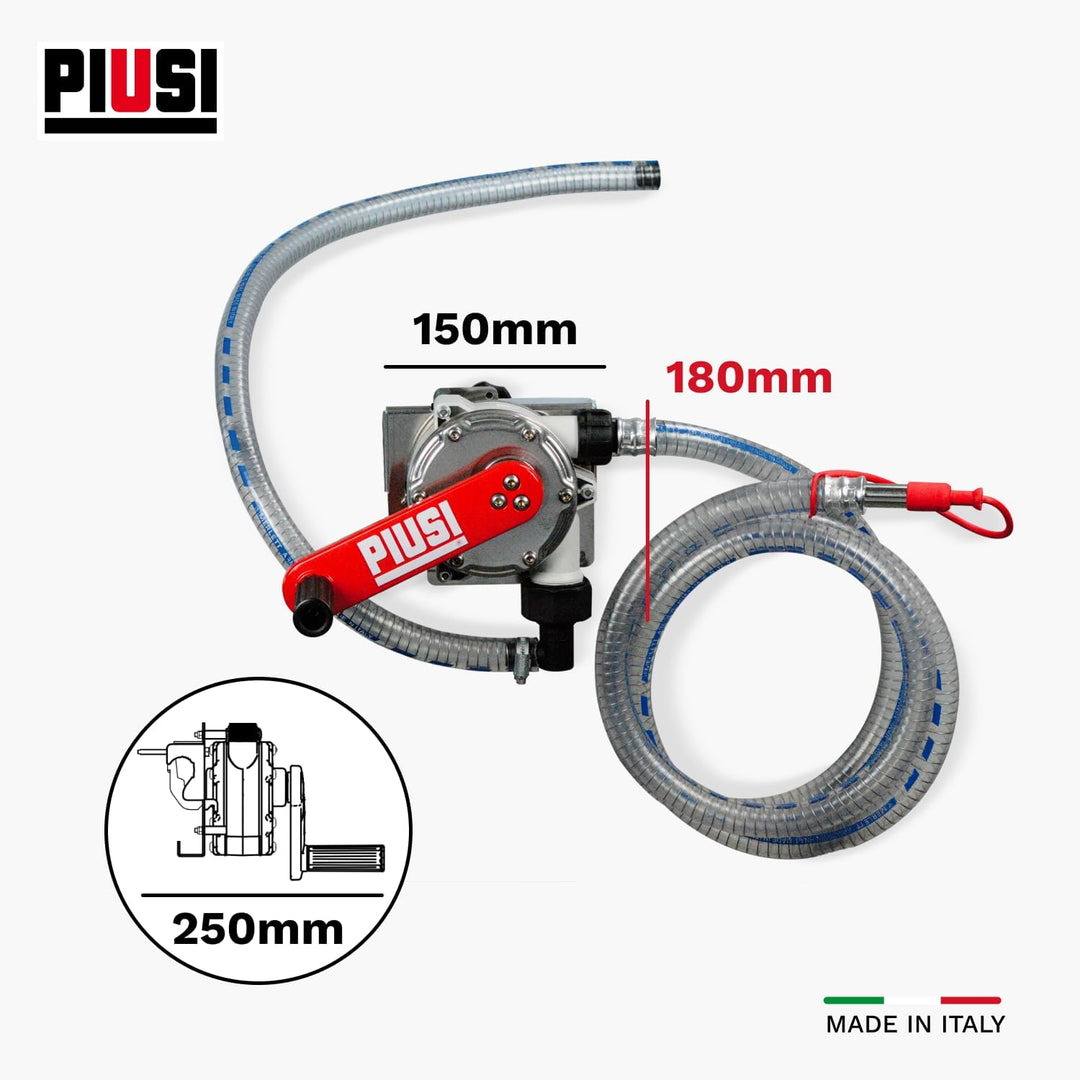 PIUSI Handkurbelpumpe für AdBlue/Urea/DEF, Wasser und Frostschutzmittel mit IBC-Tankhalterung, 38 Li