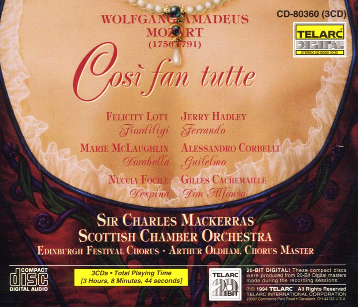 Mozart: Cosi fan Tutte (Gesamtaufnahme), Audio-CD