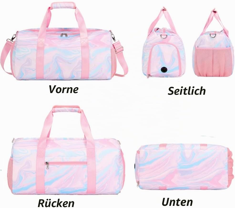 Sporttasche Mädchen Kinder Reisetasche Trainingstasch Schwimmtasche Kinder Weekend Bag Tanztasche Gy