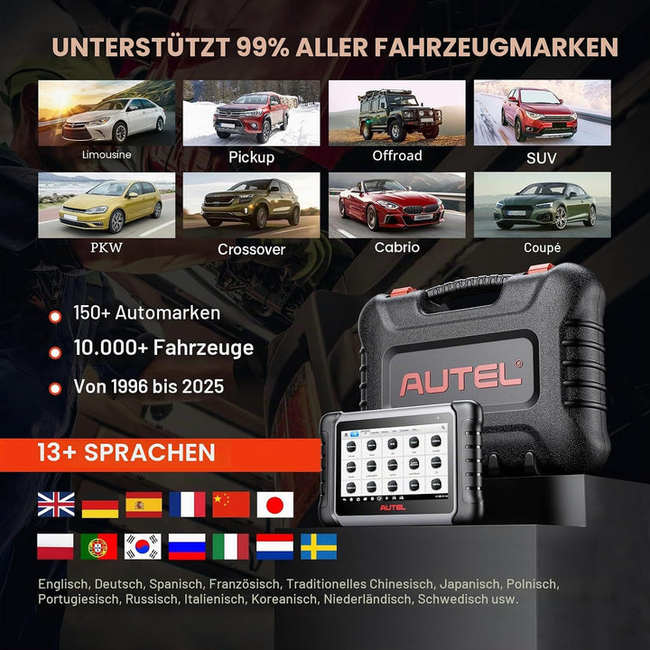Autel MaxiCOM MK808S-OBD2 Diagnosegerät, 2023 Bidirektionales Tool Aktualisiert von MaxiCheck MX808