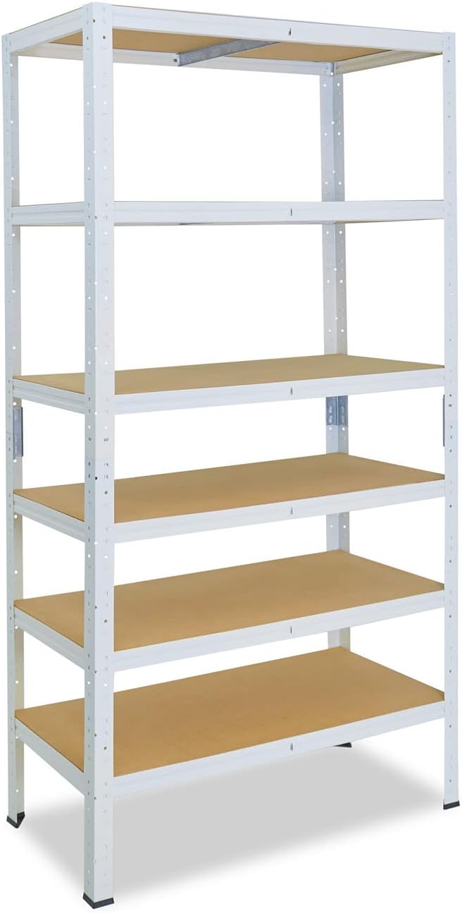 shelfplaza® 200x50x40cm Home Schwerlastregal weiss/Metallregal mit 6 Böden/Kellerregal Metall, Garag