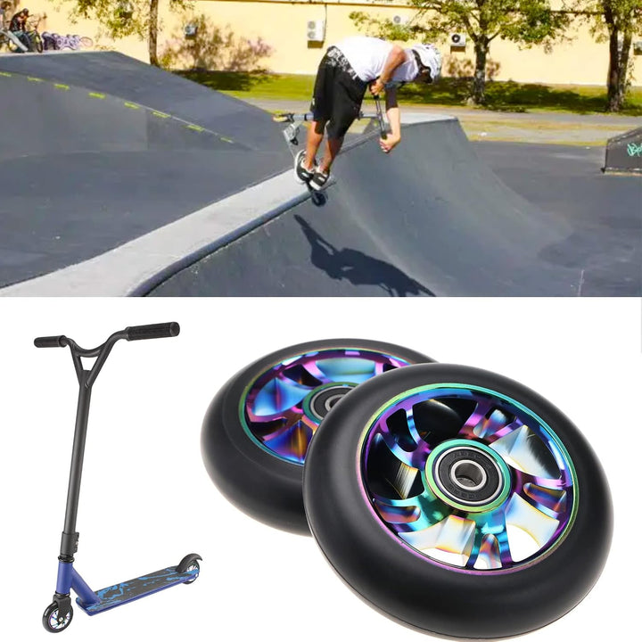 2 STK. 100mm Scooter Räder Ersatz Kompatibel mit Rexco Kompatibel mit Vocul Etc. Pro Stunt Scooters