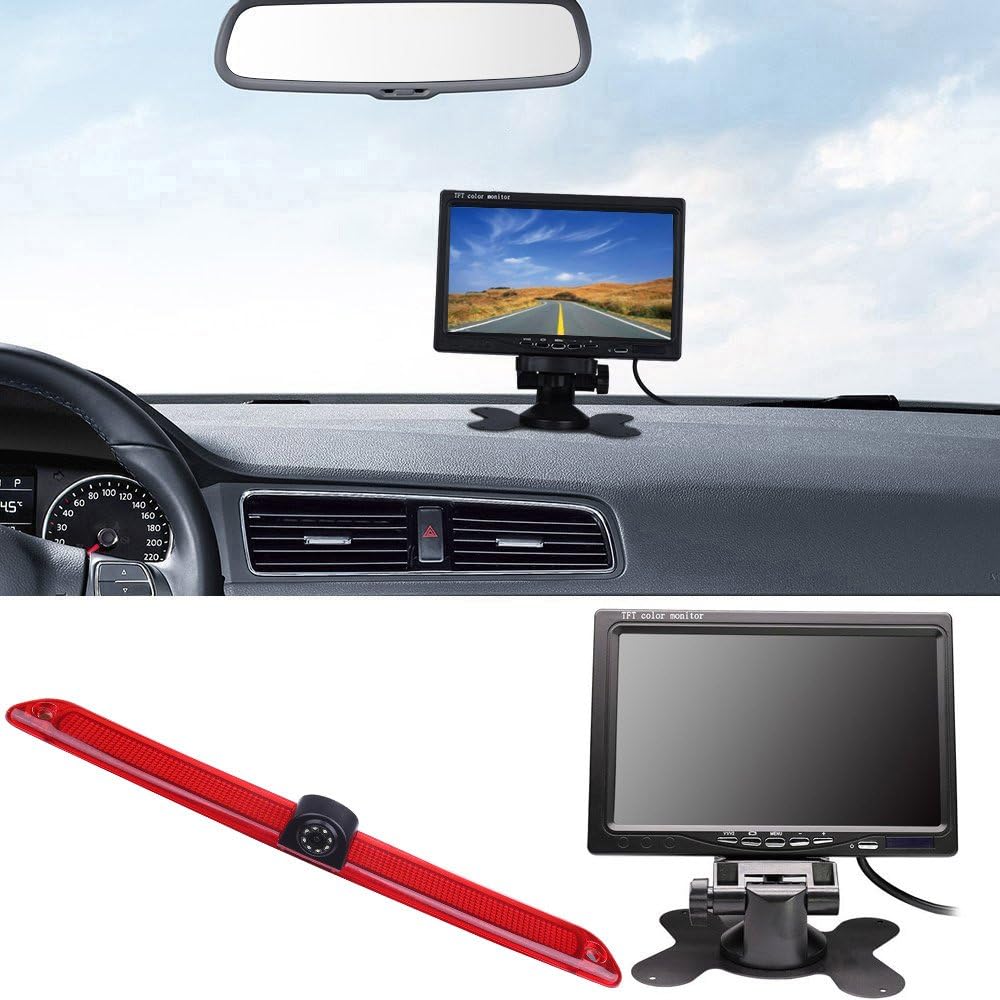【Rückfahrkamera Kit】 7 Zoll TFT LCD Auto Monitor + Bremsleuchte Rückfahrkamera Transportster Ersatz