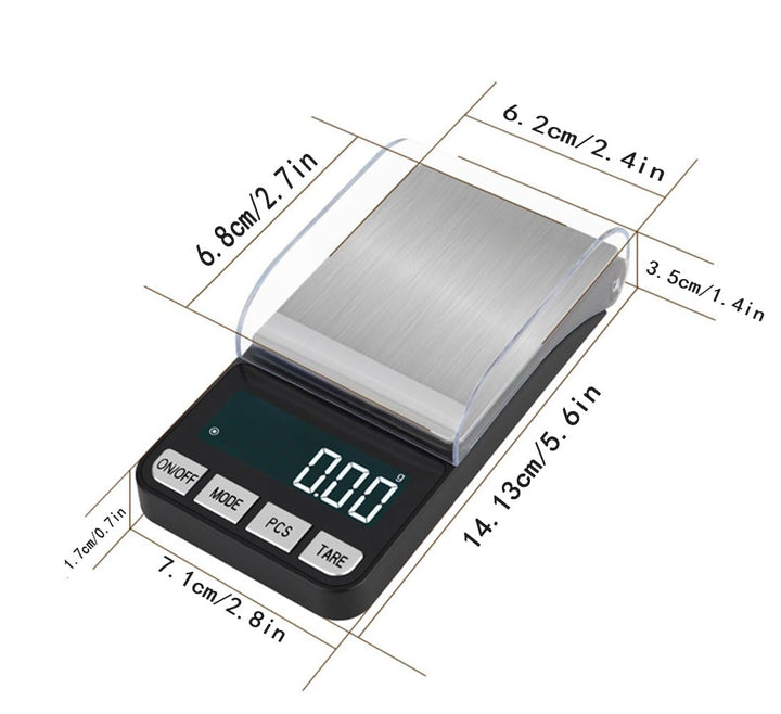 Lancoon Elektronische Miniwaage mit 0,01g hochpräzisem, winddichtem Deckel 7 Wägeeinheiten Tara-Funk
