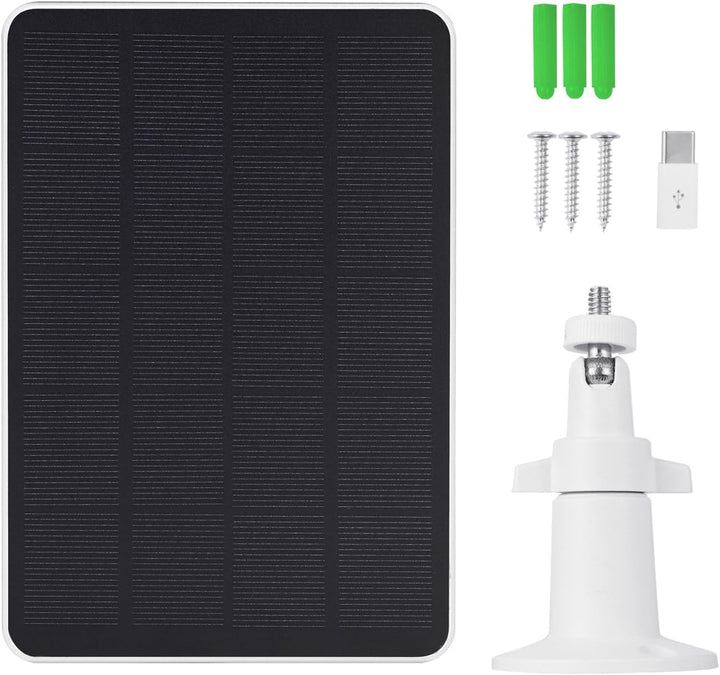 Solarpanel für Ring Kamera, 4W Solarmodul für Akku Überwachungskamera Aussen, Typ C Solar Ladegerät