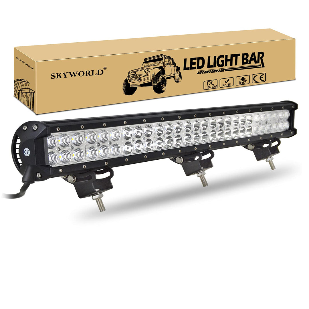 SKYWORLD LED Arbeitsscheinwerfer Bar 25 zoll 64cm 162W Zusatzscheinwerfer 12V 24V Auto Scheinwerfer