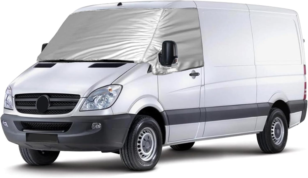 Externe Thermo Scheibenabdeckung passend für Mercedes Sprinter 2006-2018, Luxus Silber Wrap Windschu