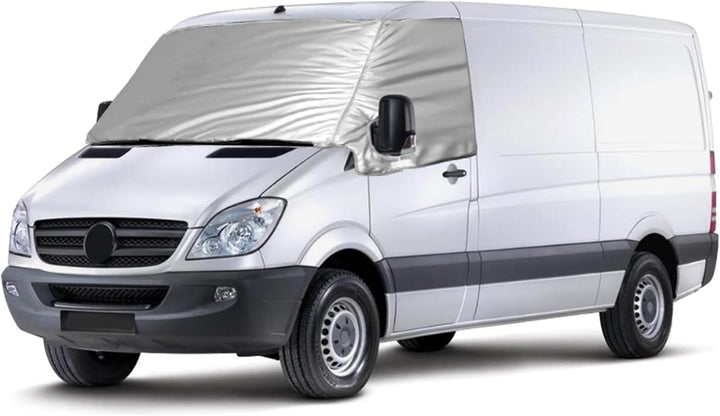 Externe Thermo Scheibenabdeckung passend für Mercedes Sprinter 2006-2018, Luxus Silber Wrap Windschu