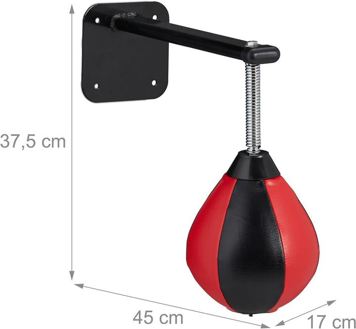 Relaxdays Punchingball, für Wandmontage, Kinder & Erwachsene, Training, Anti-Stress, Speedball mit P