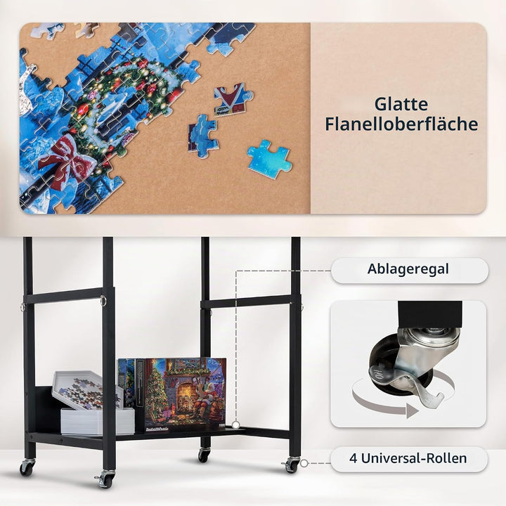 Becko US Jigsaw Puzzle Board with 4 Drawers & PVC Cover, Puzze Board Tilting Board with Height Adjus