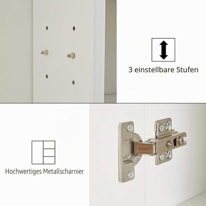 CLIPOP Badezimmer Spiegelschrank,Badezimmerschrank mit Einzeltür Verspiegelt und 2 Einlegeböden,Holz
