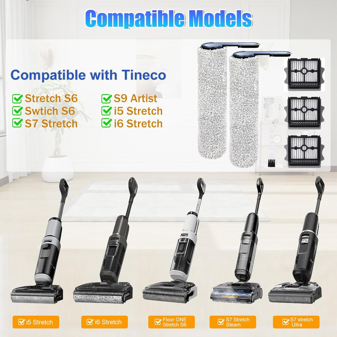 Floor ONE Stretch S6 Rollenbürsten und Filter für Tineco Floor ONE Stretch S6/Swtich S6/S7 Stretch/S