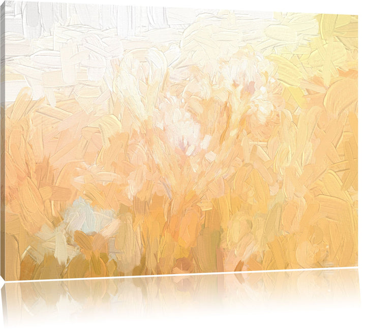 Pixxprint Romantische Blumenwiese als Leinwandbild/Grösse: 100x70 cm/Wandbild/Kunstdruck/fertig besp