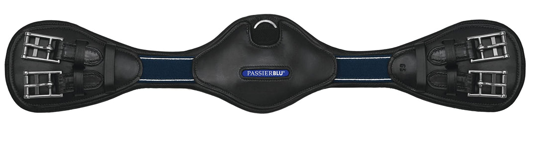 Passier Blue Wave Sattelgurt Schwarz Leder mit Ellenbogenausschnitt D-Ring Schwarz 75cm, Schwarz 75c