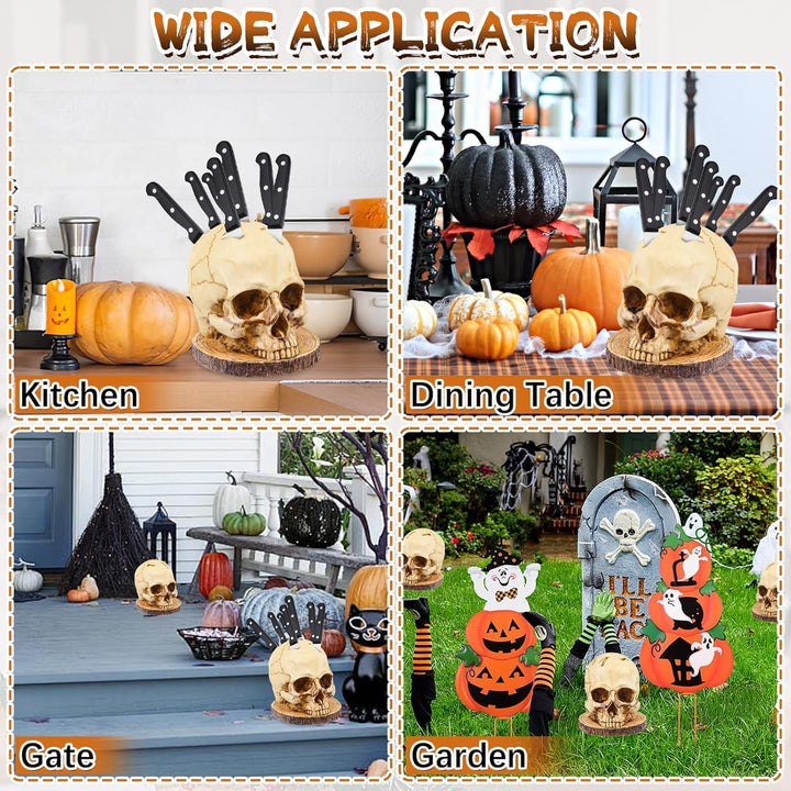 Skull Knifes Holder, Zombie Messerhalter für Küche Lagerung, Horror Skelett Form Kopf Messer Rack Ve