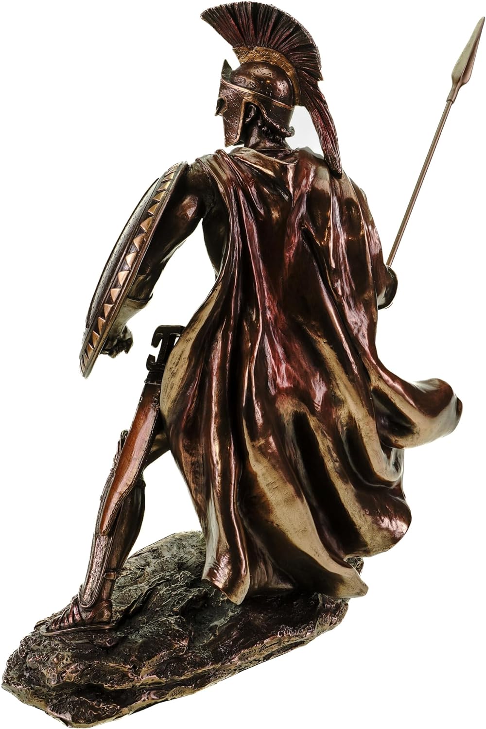 Veronese Leonidas mit Schild und Speer Figur Feldherr Spartaner bronziert