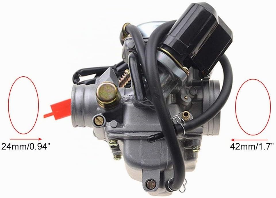 WOOSTAR PD24J Vergaser mit 42mm Luftfilter Ansaugstutzen Ersatz für 4 Stroke GY6 125ccm 150ccm Taota