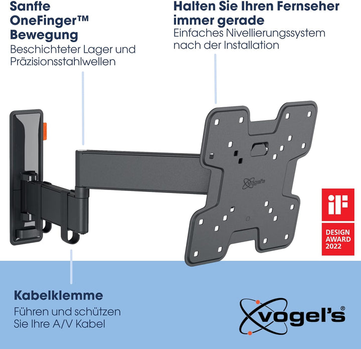 Vogel's Comfort TVM 3245 Schwenkbare TV-Wandhalterung für 19-43 Zoll Fernseher, Max. 15 kg, Schwenkb