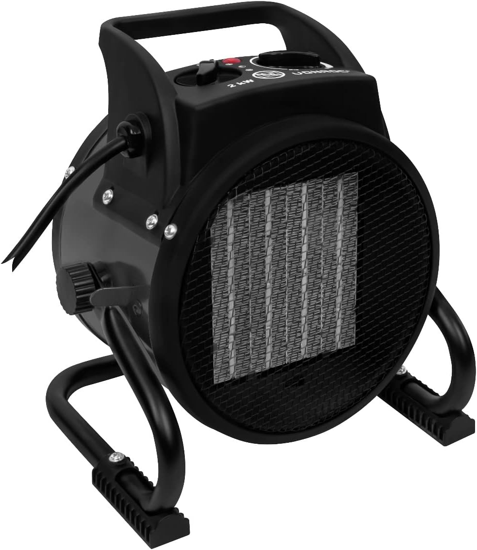 VONROC Elektrischer Heizlüfter - 6000 W/9000 W - Keramik | Dreiphasenleistung 400 V (Grün, 3000W) (G