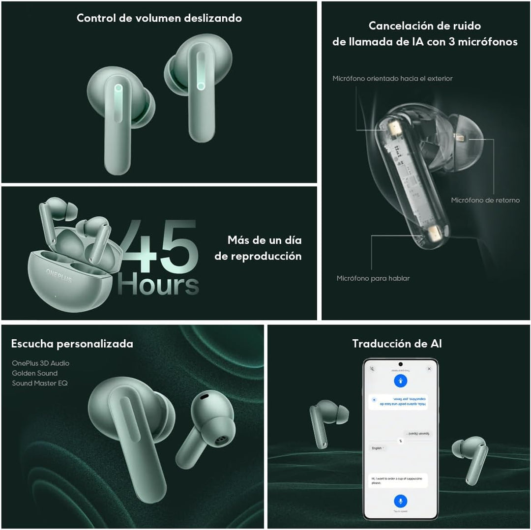 OnePlus Buds 4 Auriculares Bluetooth Verde (Zen Green)