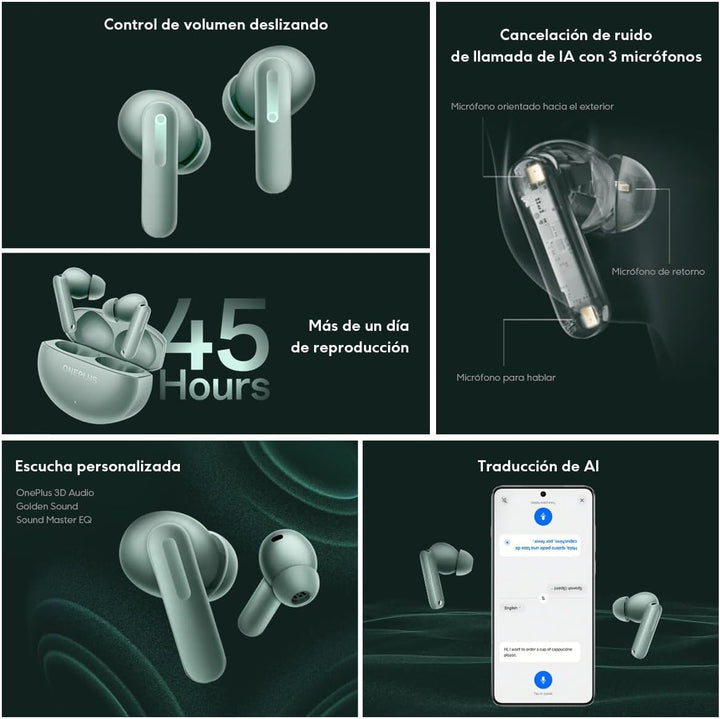 OnePlus Buds 4 Auriculares Bluetooth Verde (Zen Green)