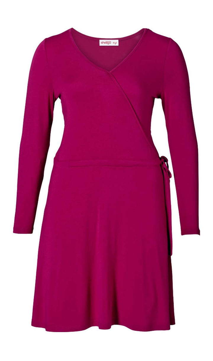 Sheego Damen-Kleid Wickelkleid Pink Grösse 42