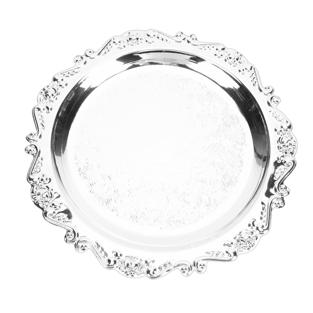 Qcwwy Servierplatte mit Blumengravur, Vintage-Servierplatte, Retro-Blumengravur, Spiegel, Dekorative