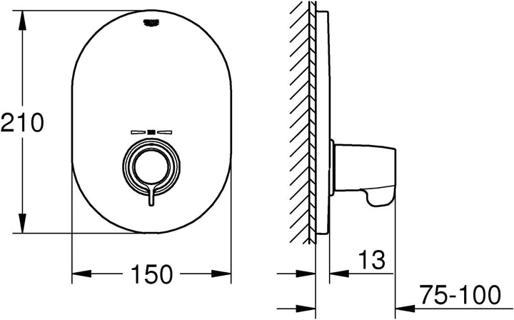 GROHE Grohtherm Special Thermostat Zentralarmatur (ergonomischer Flügelgriff, voreinstellbarer Siche