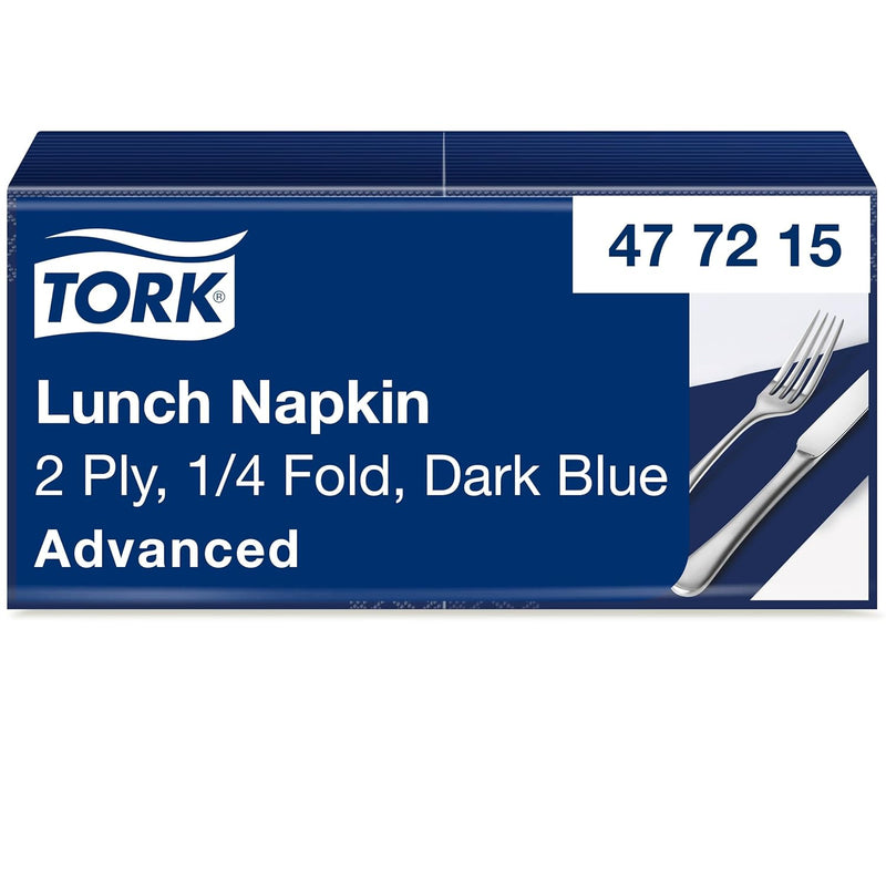 Tork 477215 Lunchservietten Dunkelblau / 2-lagige Servietten für kleine Gerichte & Snacks / 10 x 200