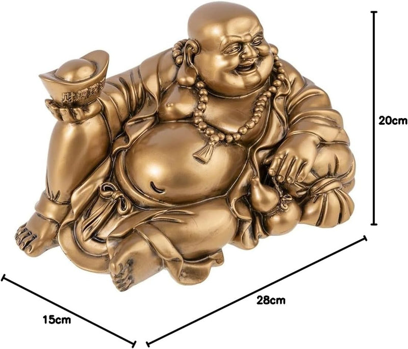 Grosser lachender Buddha Goldfarben, Goldfarben
