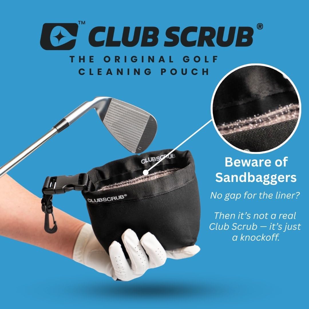 Club Scrub Reinigungsbeutel für Golfschläger und Bälle, wasserdichtes Innenfutter mit Clean-Face-Tec