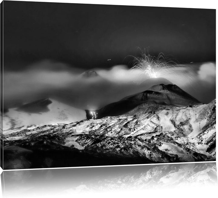 Pixxprint Gefährlicher Vulkanausbruch als Leinwandbild/Grösse: 100x70 / Wandbild/Kunstdruck/fertig b