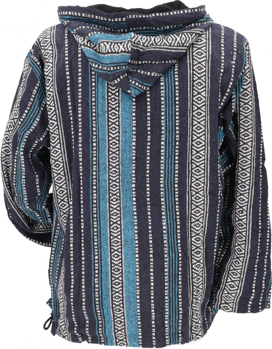 GURU SHOP Goa Kapuzenshirt, Baja Hoodie, Style Kapuzenpullover, Herren, Baumwolle S Blau, S Blau