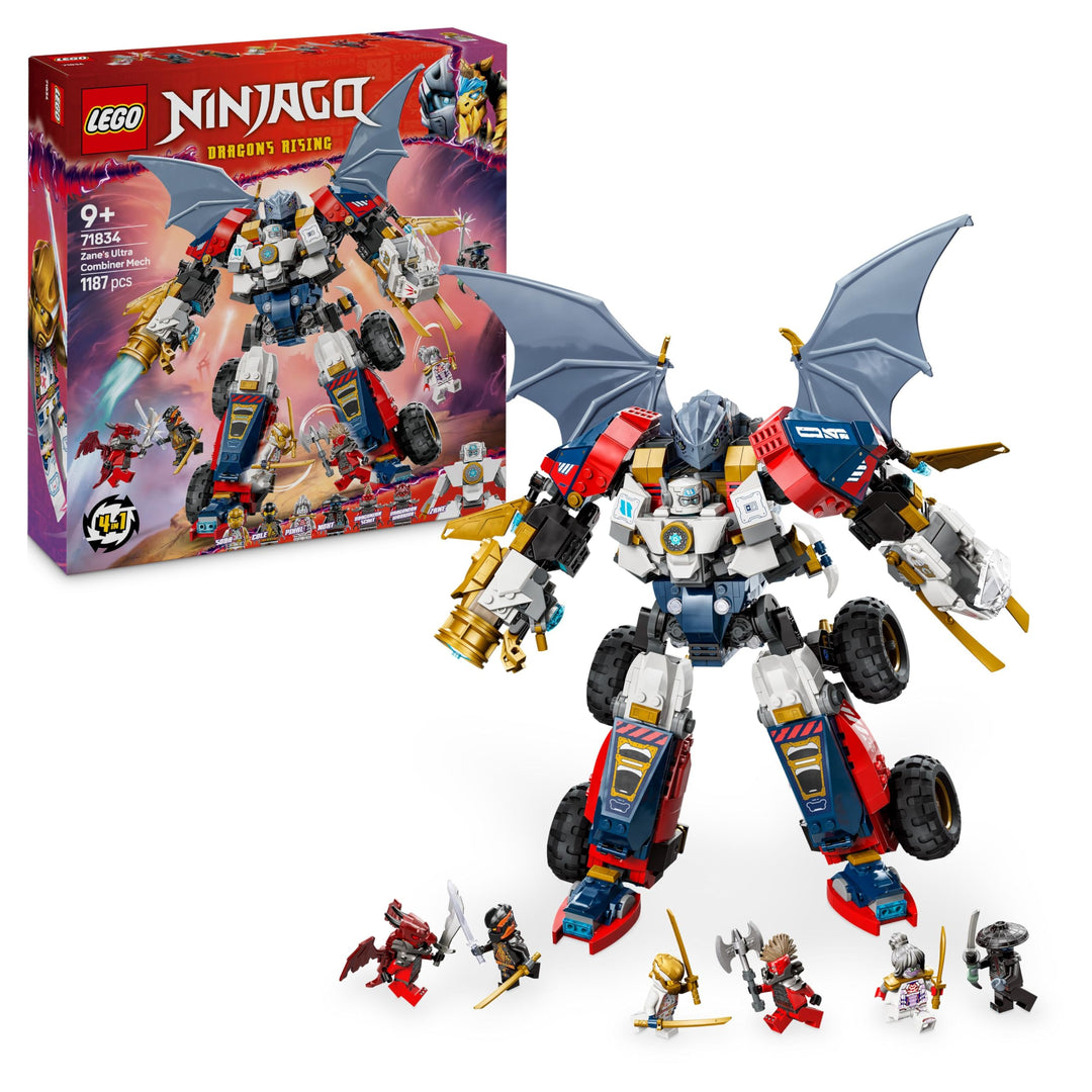 LEGO NINJAGO 4in1 Zanes Ultra-Kombi-Mech - Spielzeug mit Auto Modell - Umbaubar in einen Jet oder Dr
