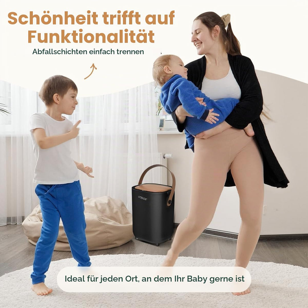 Twinky Windeleimer für Babys – Windeleimer ohne Kassette – Platzsparender Windelbehälter mit Deckel